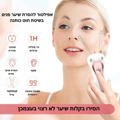 מכשיר להסרת שיער מדויק בשיטת חוט